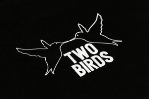 Two Birds Black Small Logo T-shirt Close Up