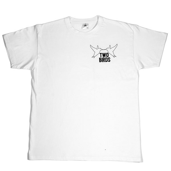 Two Birds White Small Logo T-shirt