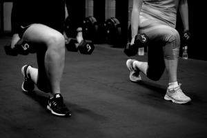 Lunging in black and white