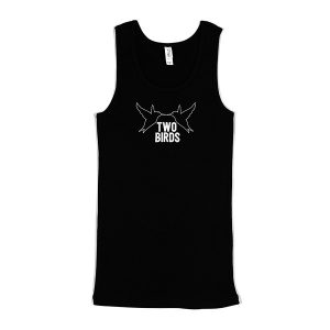 Two Birds Black Ladies Vest Front