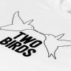 Two Birds White Large Logo T-shirt Close Up