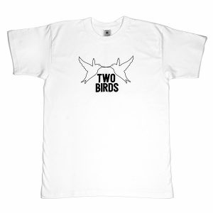 Two Birds White Large Logo T-shirt Front