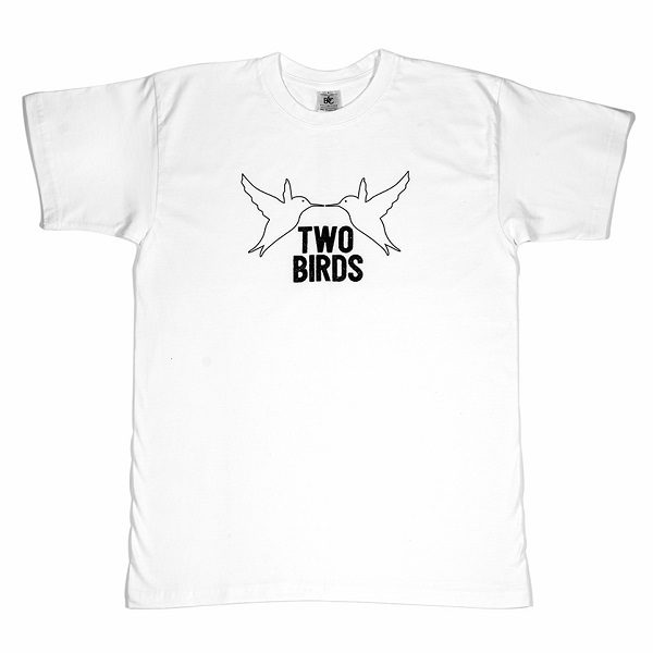 Two Birds White Large Logo T-shirt Front