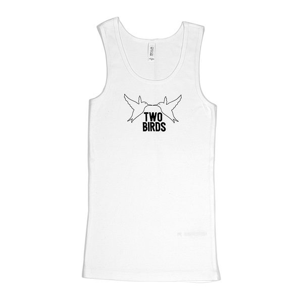 Two Birds White Ladies Vest Front