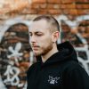 Two Birds Embroidered Black Hoodie